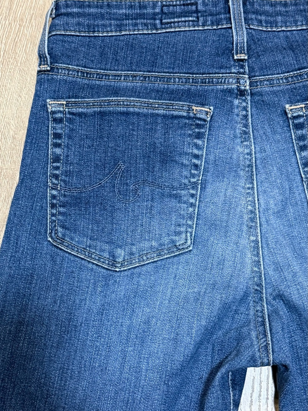 AG Stevie Straight Leg Jeans High Rise Distressed Ankle Blue Wash Size 28 - Picture 9 of 15